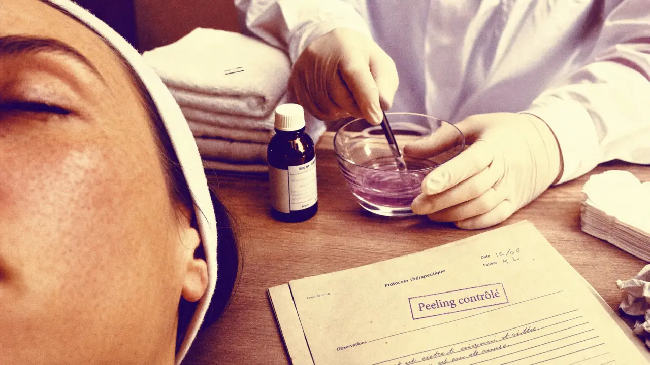 Peeling dijon : praticien prépare une solution de peeling