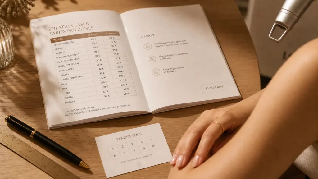 Combien coûte une épilation laser : prix par zones et devis