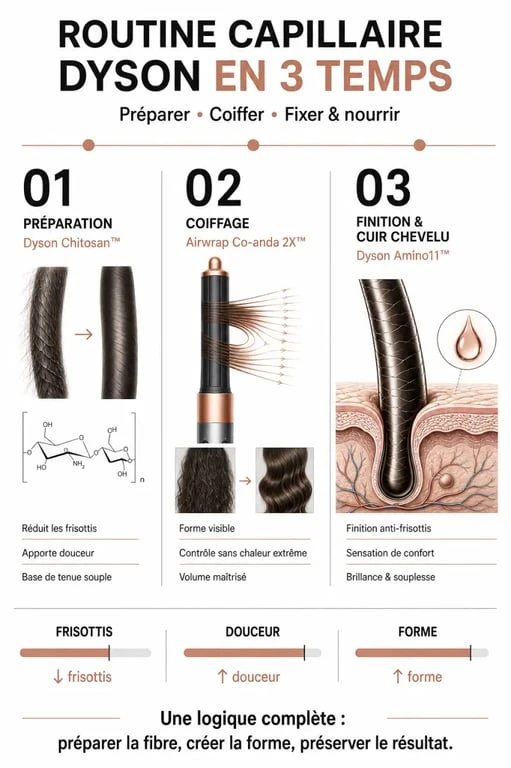 Nouveau soin des cheveux Dyson : routine complète avec Chitosan, Airwrap et Amino11