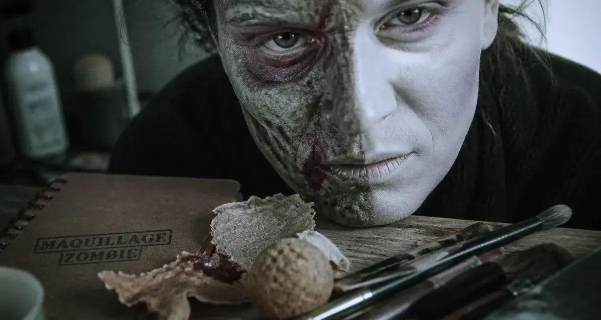 Maquillage pour zombie : visage réaliste au latex et pinceaux