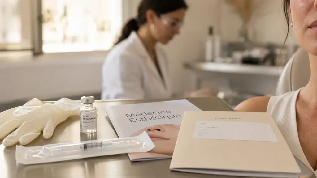 Médecine esthétique : injections et lasers en cabinet, flacon et seringue stériles