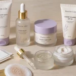 Soin visage l oreal, routine éclat sur table en bois