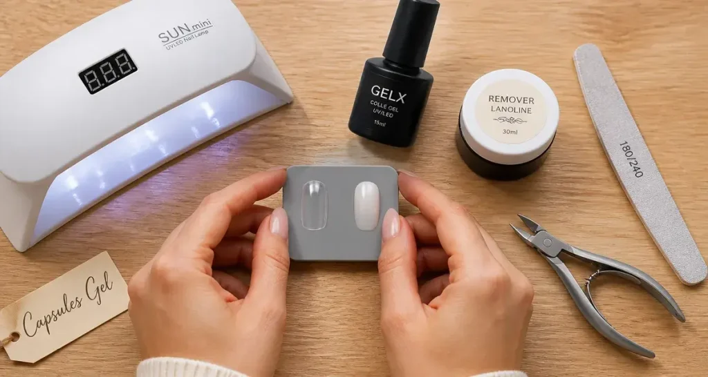 Capsules et gel pour ongles : pose américaine en 45 minutes